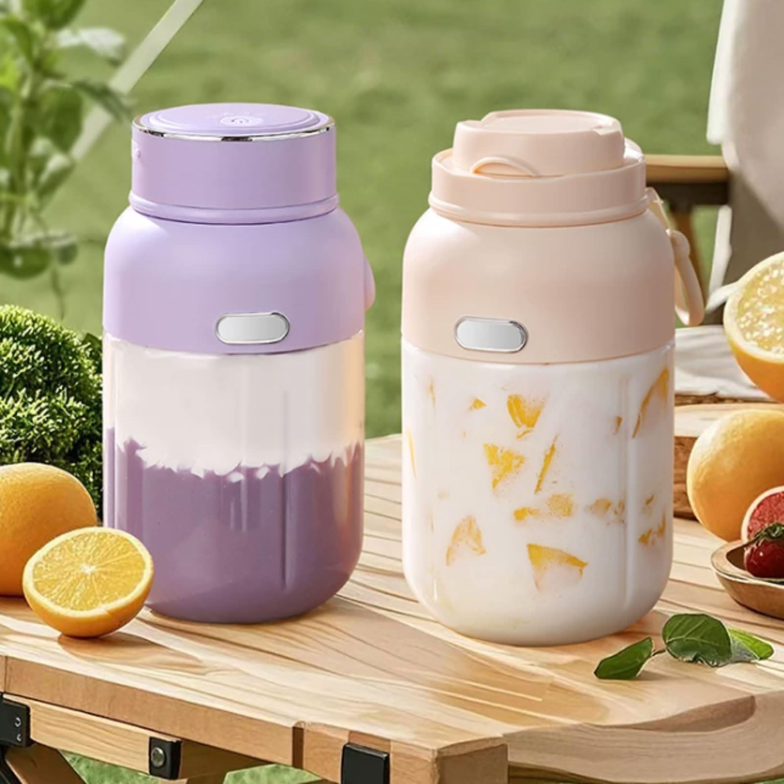 Gobelet mixeur sans fil portable, presse-agrumes électrique, gobelet rechargeable USB de 1300 ml avec double couvercle, écrase la glace pour smoothies, milkshakes et boissons aux fruits frais, green