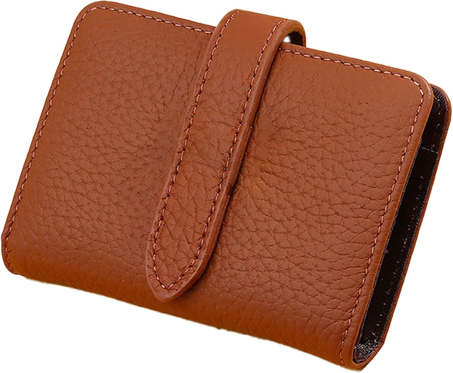 Women's PU Leather Wallet, Retro Lychee Pattern Folding Wallet with Multiple Card Slots, Coin Purse, Luxury Hasp Clutch, Large Capacity Short Money Bag for Cards and Coins (Brown)