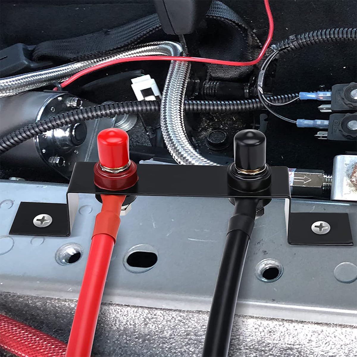 Kit di Collegamento per Batteria, Kit di riposizionamento remoto del terminale di Collegamento per Batteria con Cavo da 120 cm e Staffa di Montaggio, palo di Ricarica per Batteria Impermeabile