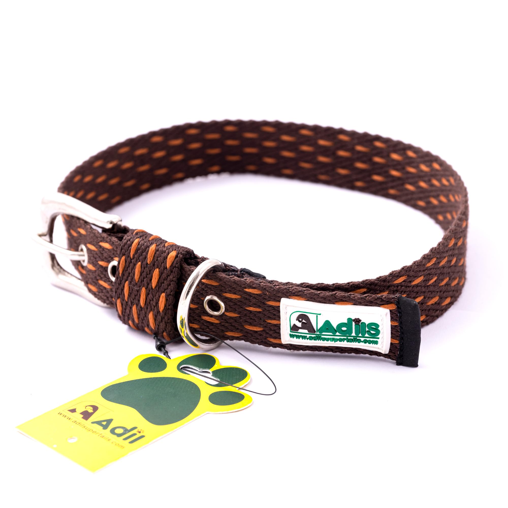 ADILs Adjustable Cotton Orange Dotted Dog Collar for Small, Medium & Large Dogs - Strong D-Ring, Metal Buckle, Pet Collars, Brown - Sizes: M (B0CQYLHRB3) Amazon Price History, Amazon Price Tracker