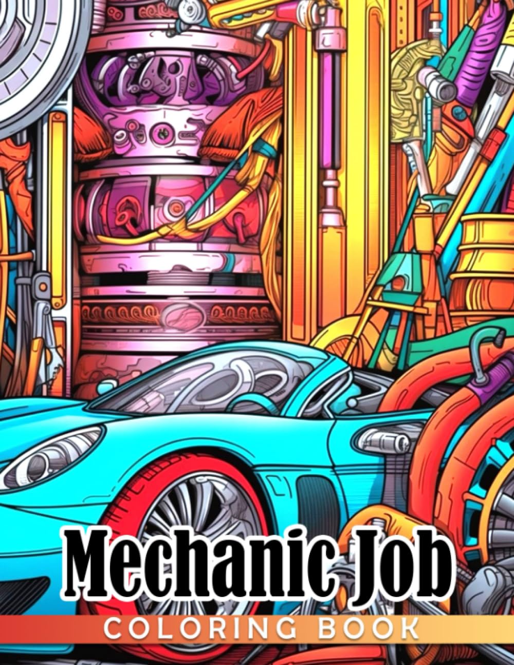 Mechanic Job Coloring Book: Amazing Coloring Pages Featuring Beautiful Illustrations Of Mechanic Job For Adults Relaxation And Stress Relieving