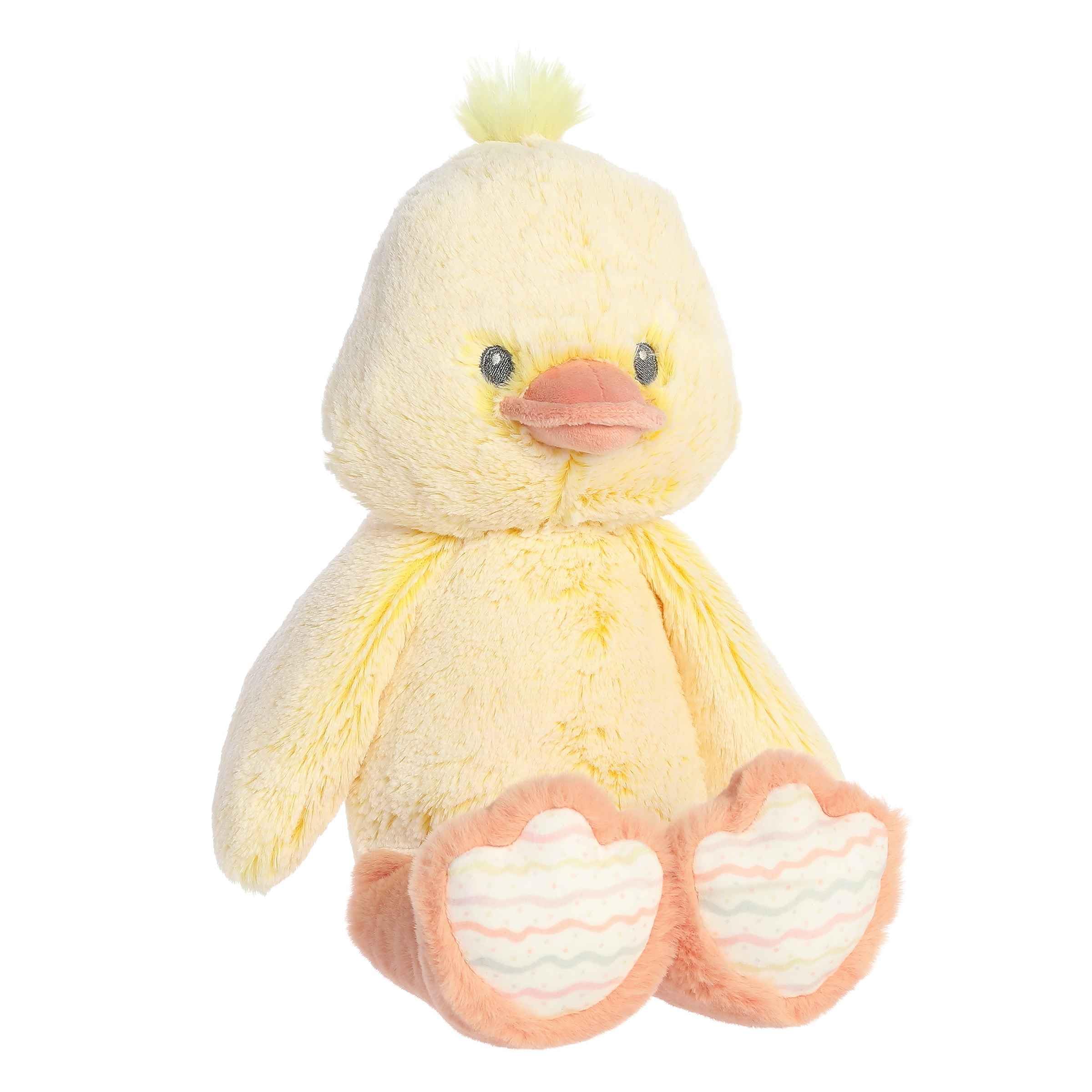 Aurora Adorable Cuddlers Dani Duck Baby Stofftier – Sicherheit und Einschlafhilfe für Kinder und Babys – perfekt für Babypartys und Kinderzimmer-Dekorationen – Gelb, 35,6 cm