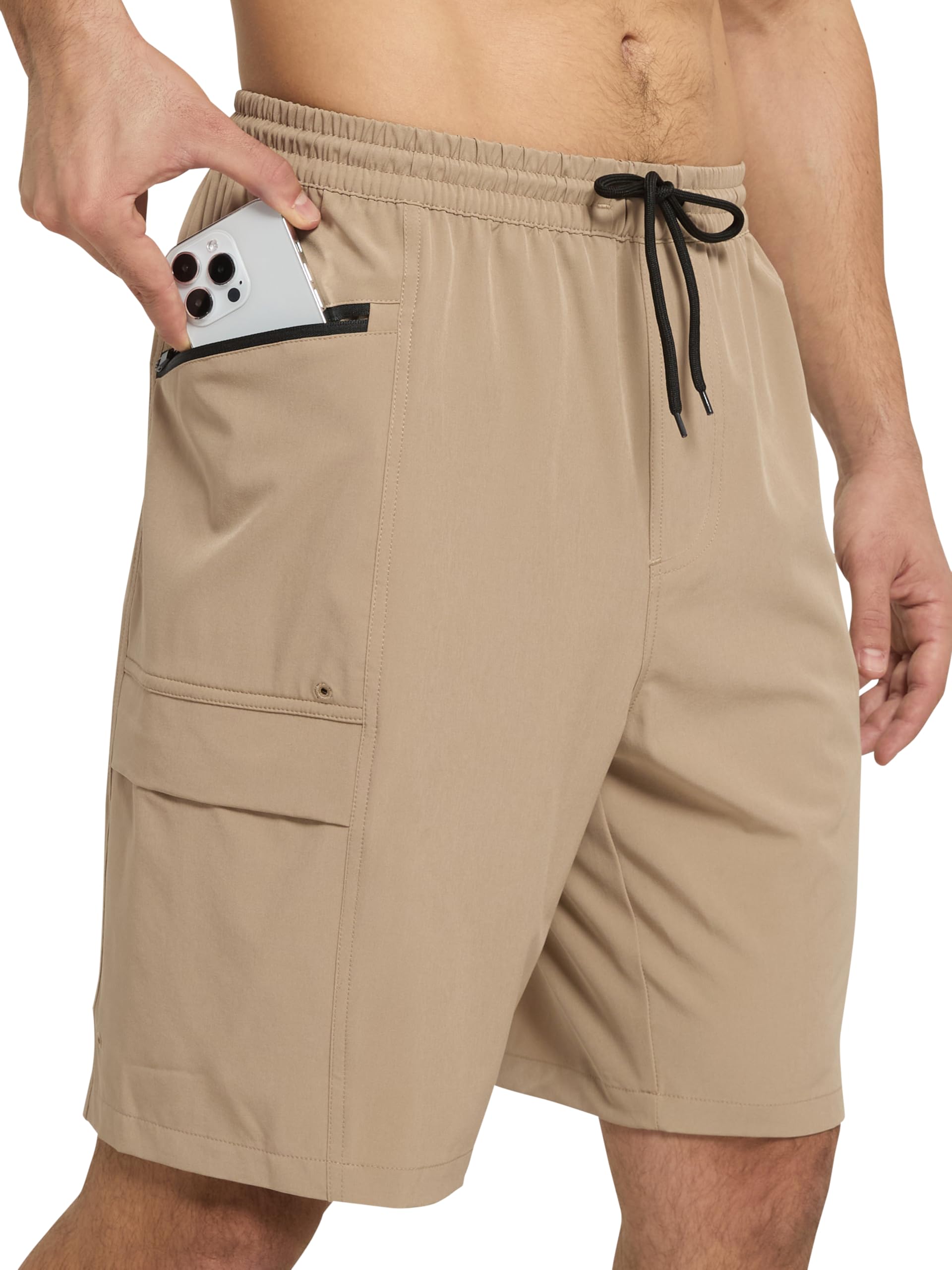 Arcweg Cargo Badehose Herren Badeshorts Männer mit Mesh-Futter Schnelltrocknende Boardshorts mit 4 Taschen (Reißverschluss & Klett) Robust für Strand, Angeln & Outdoor-Abenteuer