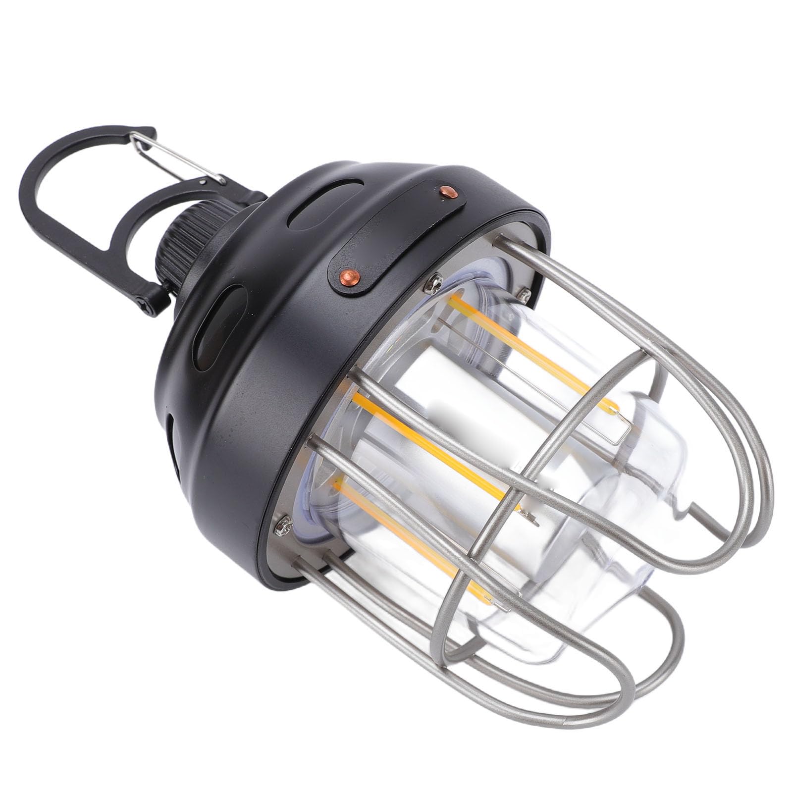 Lanterna da Campeggio Ricaricabile, LED in Acciaio Al Carbonio a 5 modalità con Power Bank di Tipo C, IPX3 per Luce di Emergenza Esterna