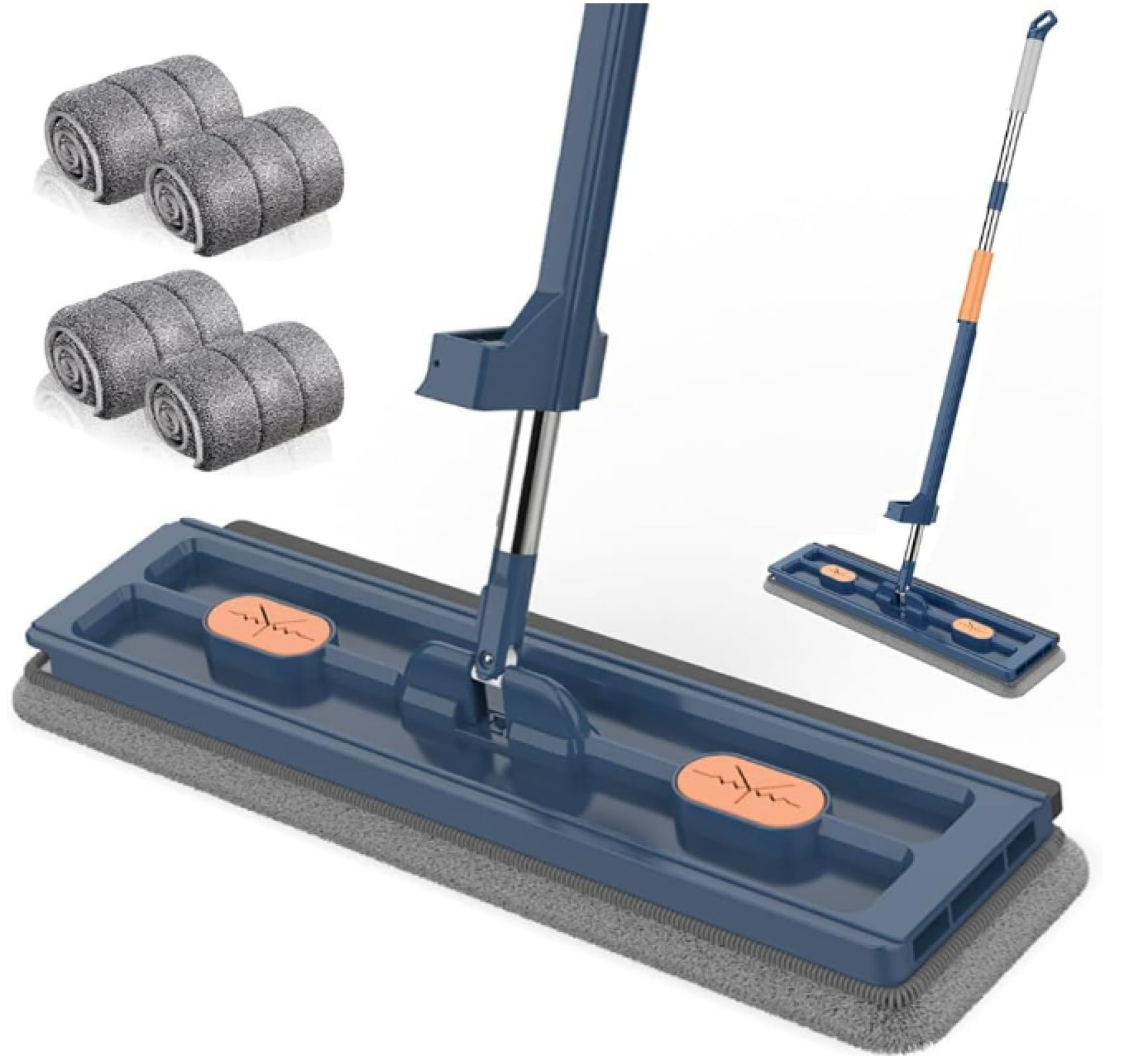 Kit de serpillère pour bois dur stratifié carrelage avec grand balai plat articulé