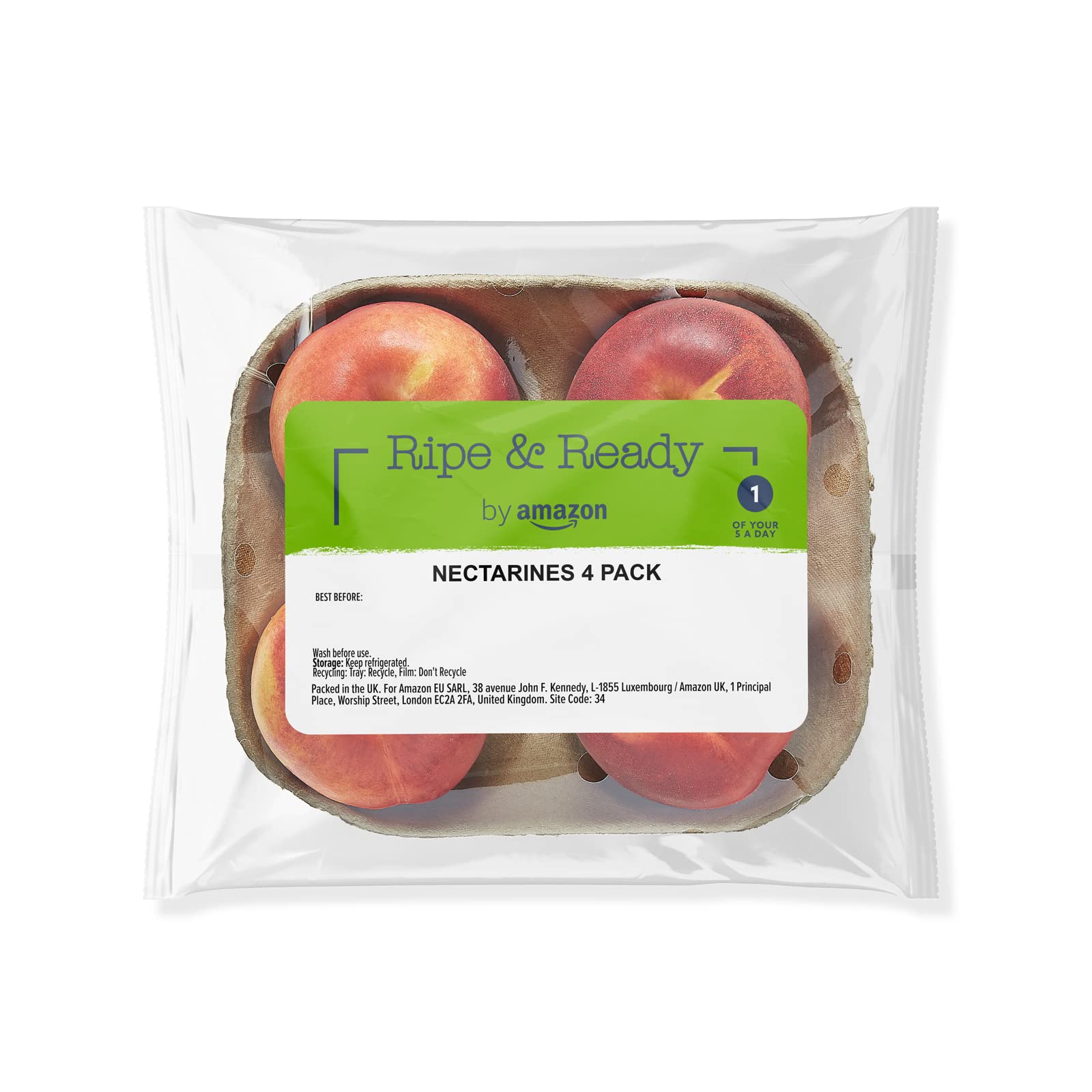 by Amazon Ripe & Ready Nectarines, 4 Pack, Medium