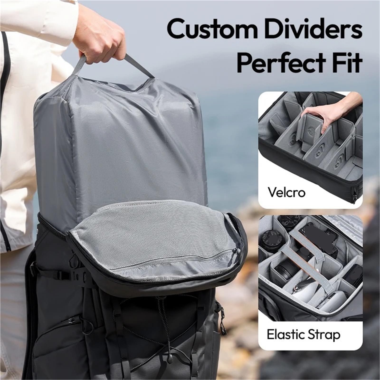 Borsa esterna dello zaino 38L della macchina fotografica per la spalla di viaggio di fotografia dell'obiettivo della macchina