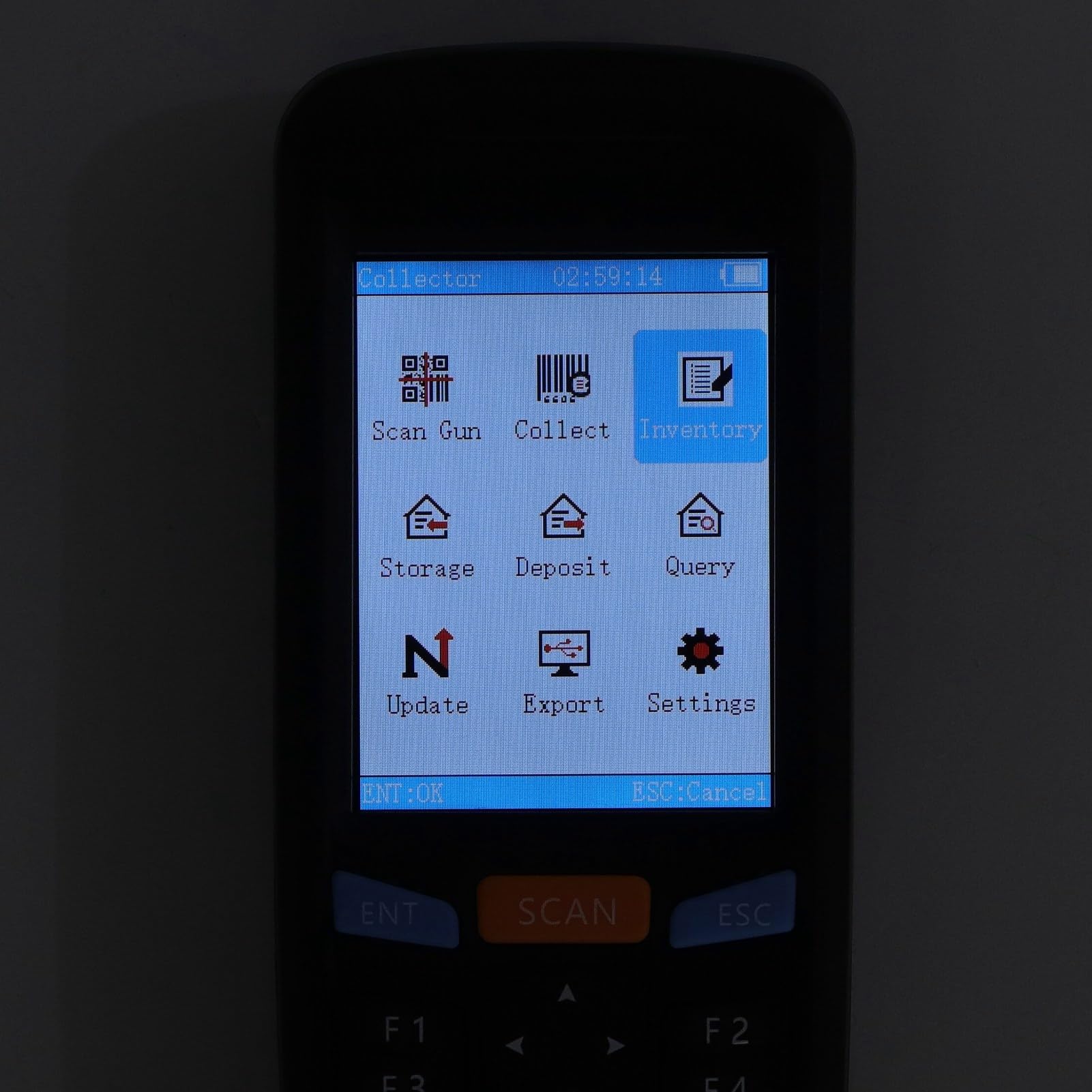 Escáner de Código de Barras Inalámbrico, Pantalla LCD de 2,8 Pulgadas, Espacio de Datos de 16 MB, Lector de Código de Barras Multifuncional, Carcasa de ABS para Entrega Urgente