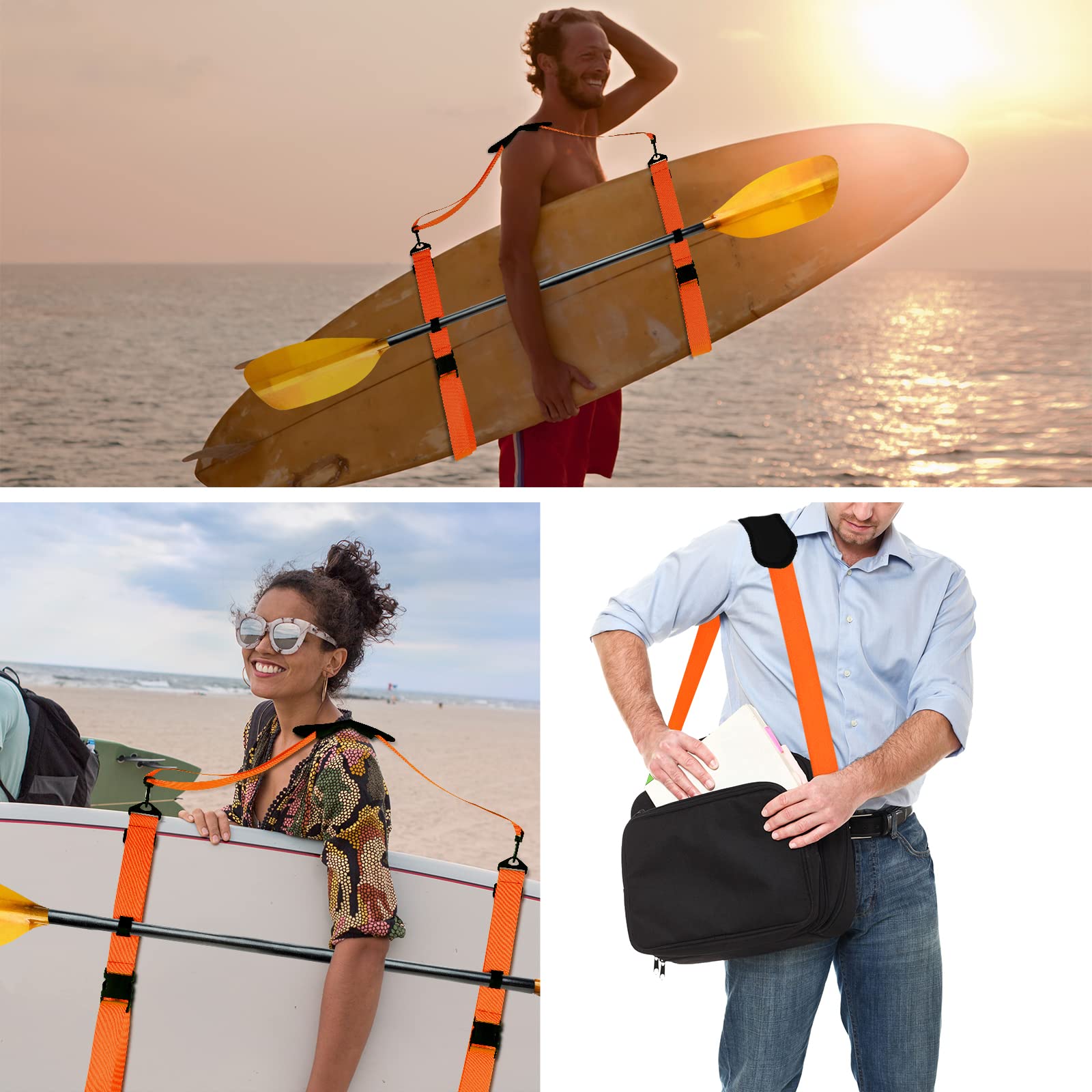 Tracolla Regolabile Per SUP E Paddle Board Con Imbottitura In Neoprene – Cinghia A Mani Libere Con Ganci 360° Per Kayak E Canoa