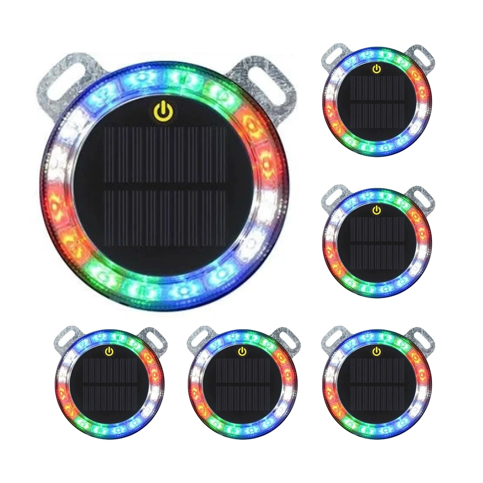 Mini Luces Intermitentes Solares For Exteriores, Luz Estroboscópica De Advertencia Impermeable For Camión, Pared Brillante For Jardín, Patio, Puerta Delantera, Hogar(6pack,Magnetic Bracket)