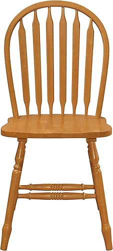 Miniatura 2 de Sunset Trading Oak Selections Silla de comedor, acabado claro, 19.5 pulgadas de profundidad x 20 pulgadas de ancho x 38 pulgadas de alto