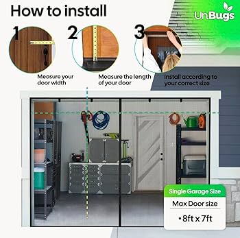 UnBugs Garage Screen Doors for 1 Car Garage - Fits Single