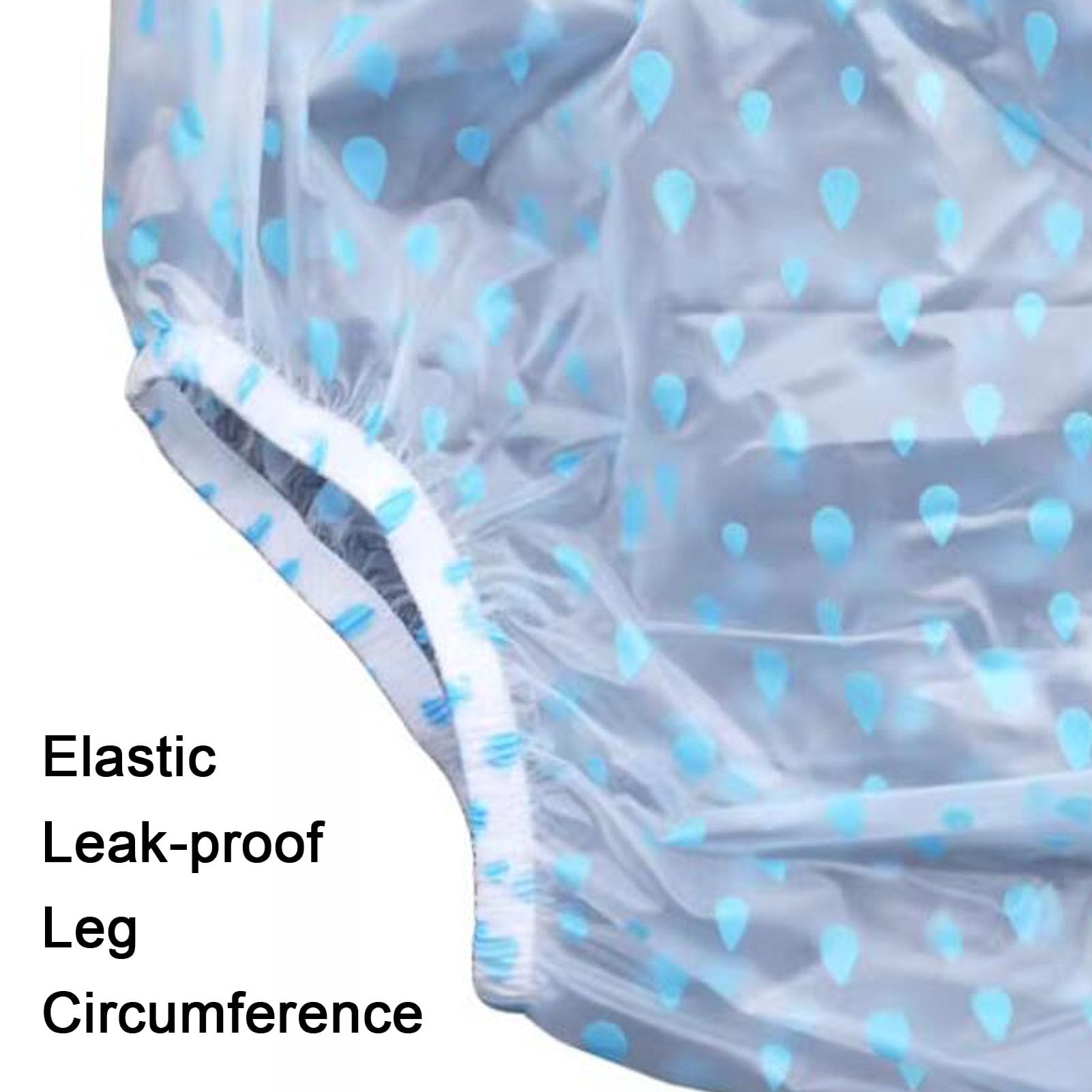 Adulto Incontinencia Pantalones de Plástico Ropa Interior Prueba de Fugas para Incontinencia Bragas Silencioso Cómodo para Unisex Lavable ReutilizableClear,S