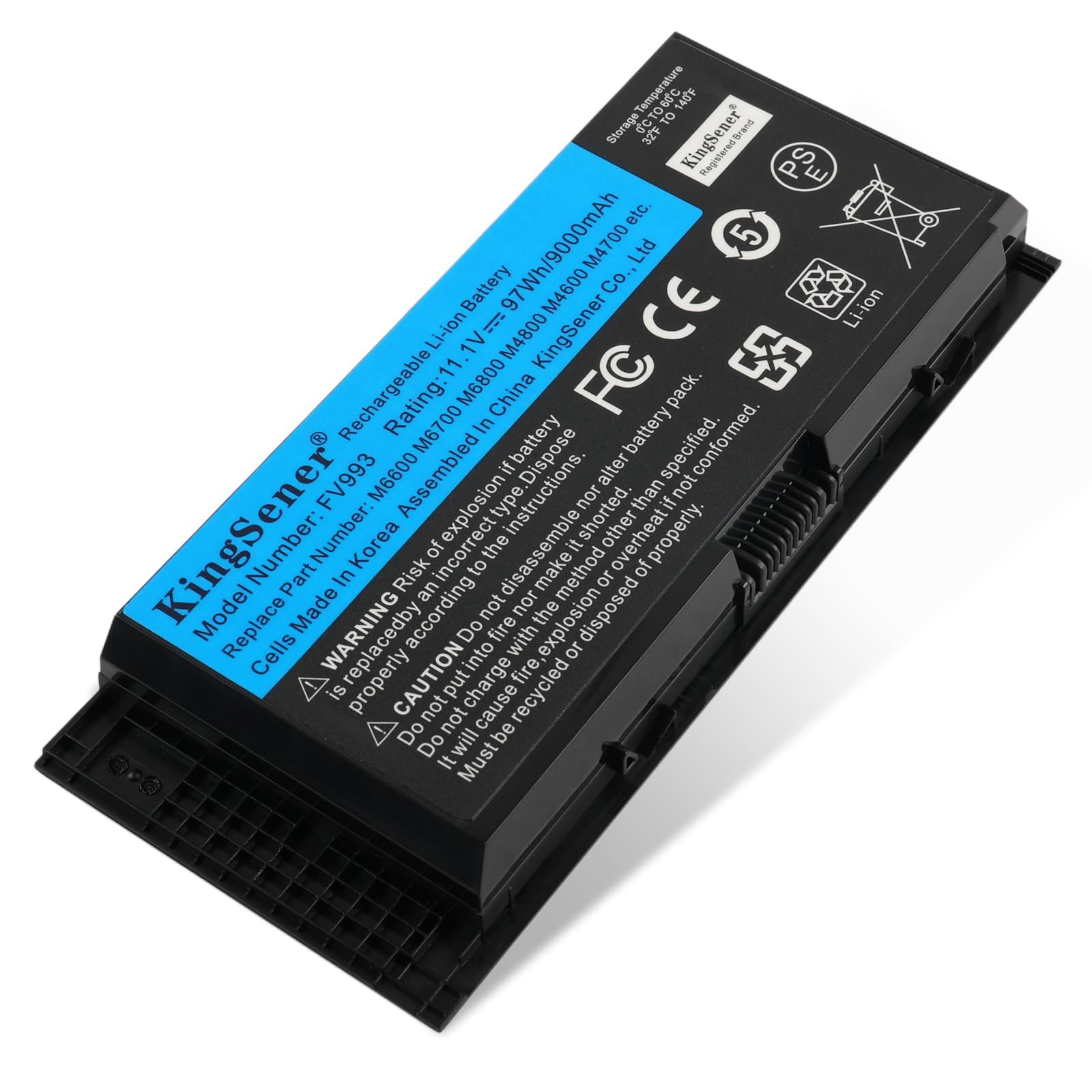 KingSener 97Wh FV993 M4800 M6800 Laptop Battery for Dell M4600 M4700 M6700 M6600 Series,Fits RY6WH FJJ4W KJ321 PG6RC V7M28 R7PND 0TN1K5 7DWMT JHYP2