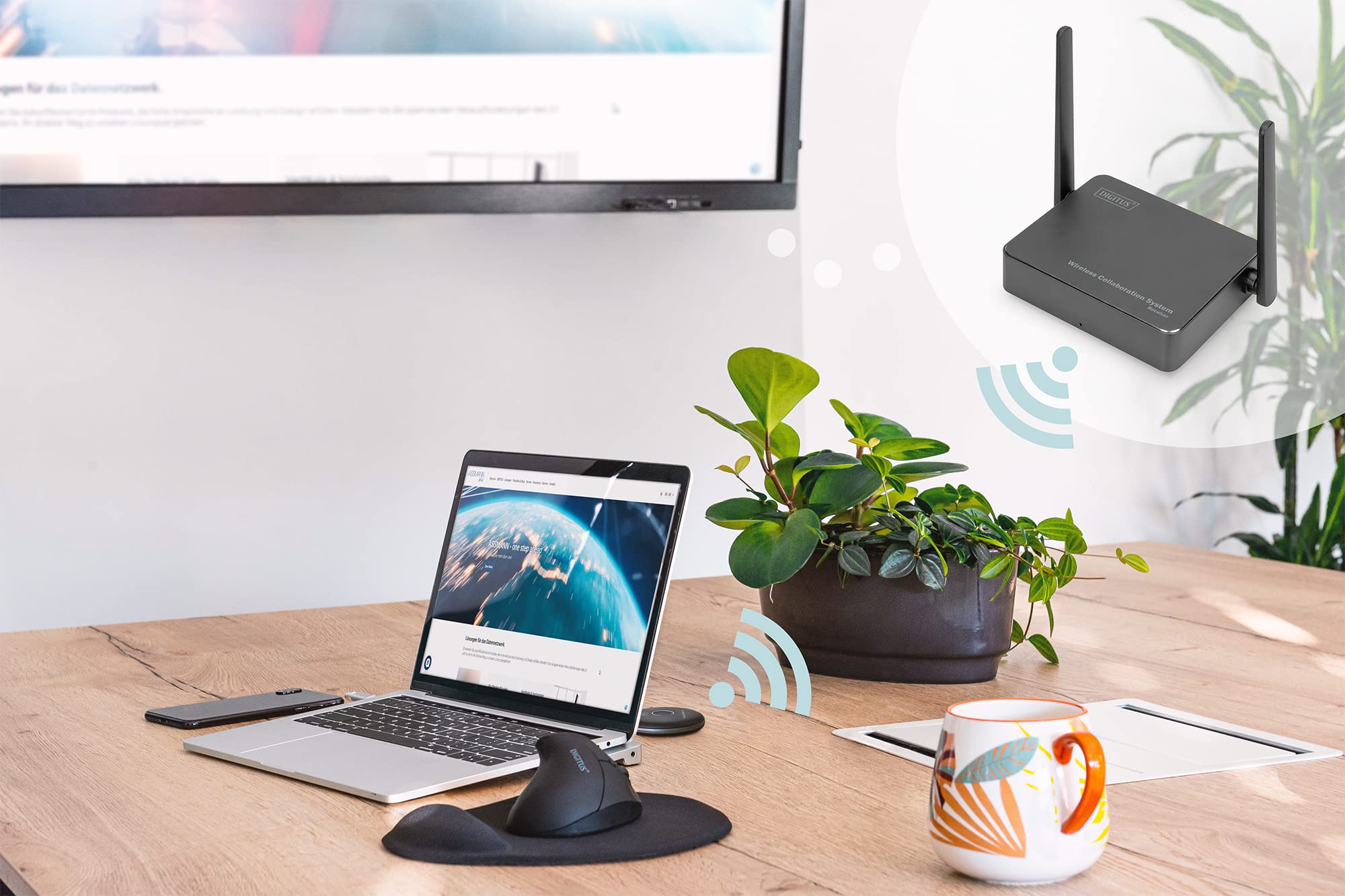 DIGITUS Click & Present Pro – HDMI-Transmitter zur Erweiterung von DS-55317 | HDMI-Sender Einheit – Keine Treiber erforderlich – Echtes Plug and Play – Schwarz