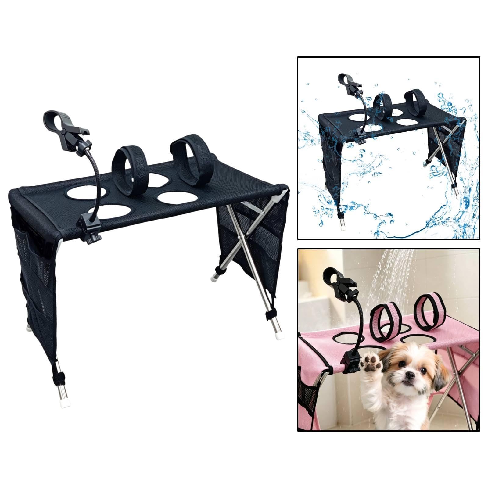 Milageto Amaca per la toelettatura degli Animali Domestici, Cinghia per la toelettatura, Traspirante, Supporto per Il Bagno, Accessorio per la Pulizia, Nero