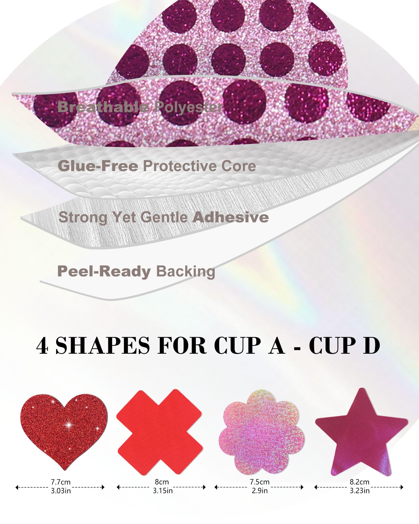 Rave Nipple Pasties Lingerie Accessories for Women Bra Boob Stickers Multicolored Nipple Covers: Red/Pink/Black 18