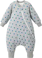 Duomiaomiao Saco de dormir unissex para bebês com pés, todas as estações, 1.0 TOG, sem mangas, leve e respirável, saco de dormir infantil