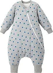 Duomiaomiao Saco de dormir unissex para bebês com pés, todas as estações, 1.0 TOG, sem mangas, leve e respirável, saco de dormir infantil