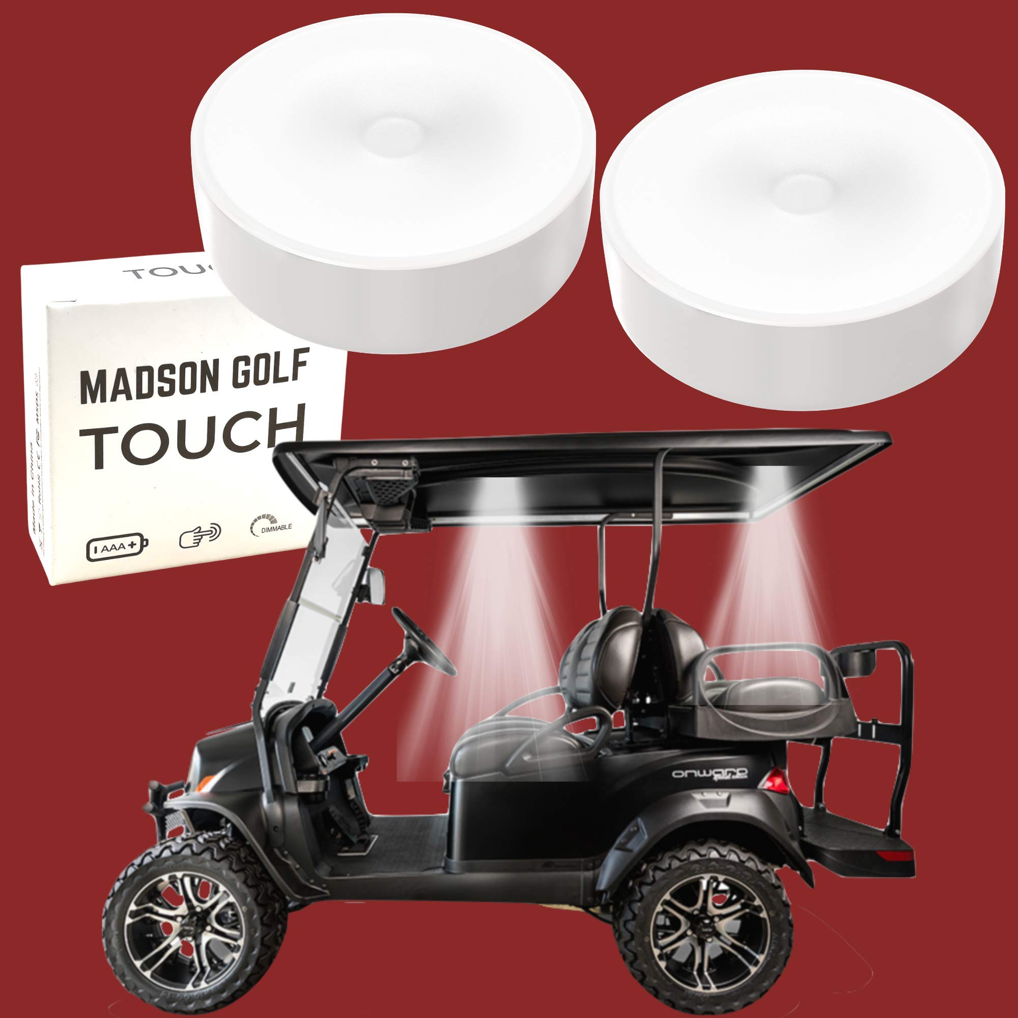 Buy 2Pk Universal Golf Cart Roof Stick On Anywhere One Touch LED Light