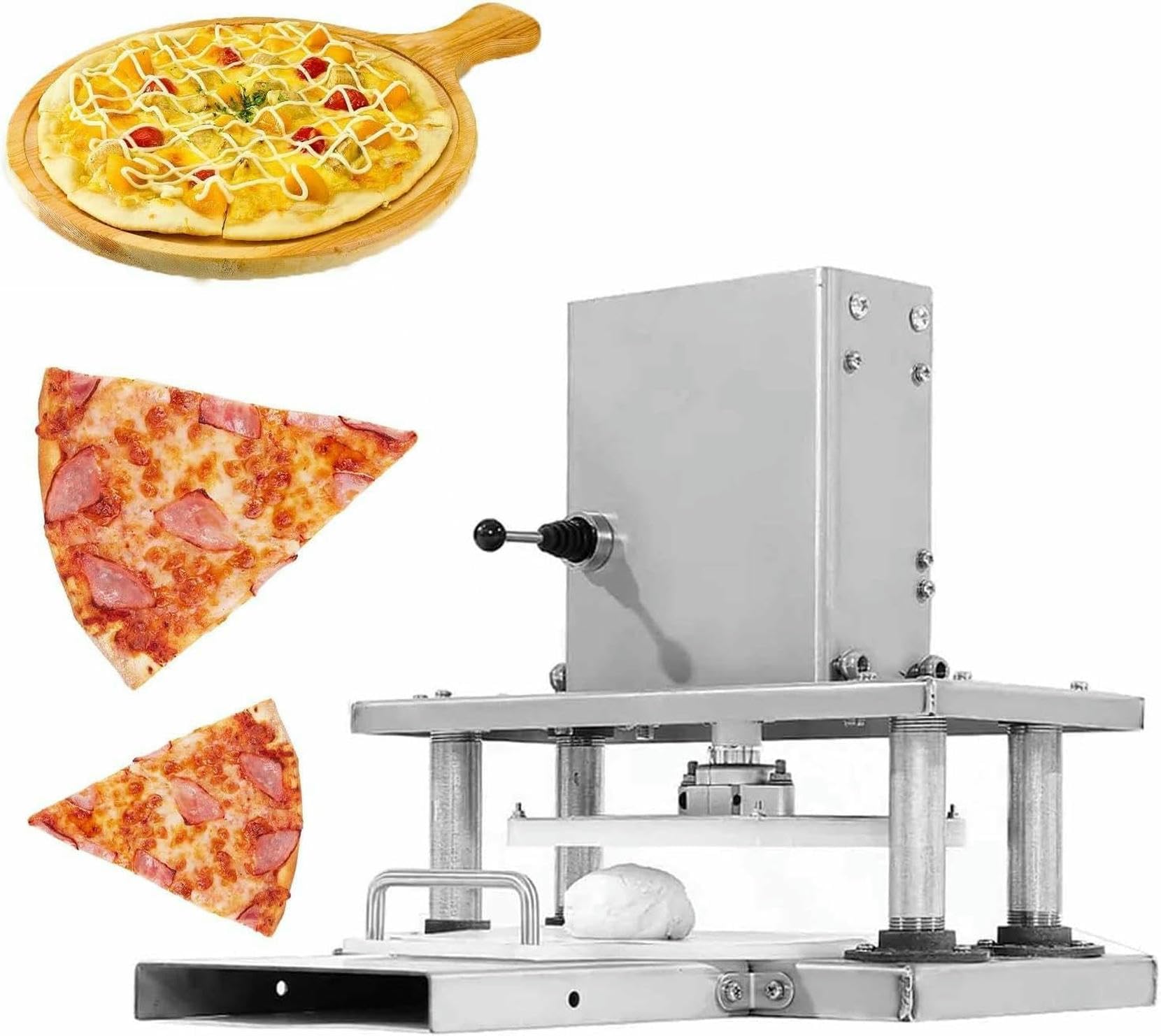 FHRKA Commercial Electric Pizza Dough Press, 8.66'' Electric Pizza Dough Pastry Press Machine Dough Roller Dough Sheeter Pizza Press