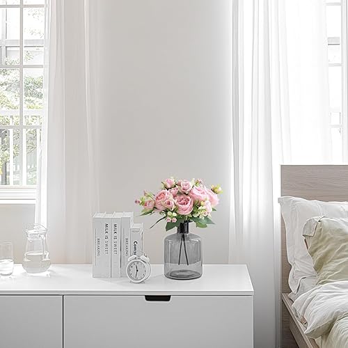 Miniatura 3 de Mkono Flores artificiales de peonías, pequeñas flores de seda para decoración del hogar, interiores, 2 paquetes de ramo falso, arreglos florales