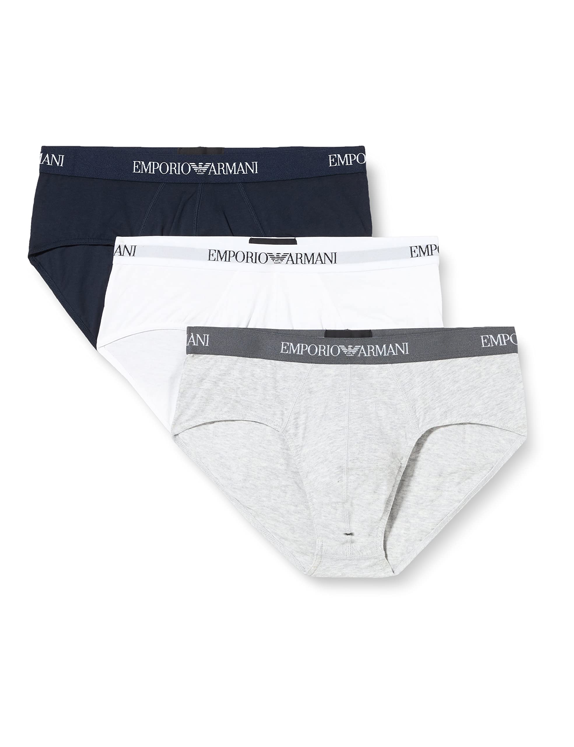 Emporio Armani Herren Cotton Pure Cotton 3-Pack Brief Briefs (3er Pack)