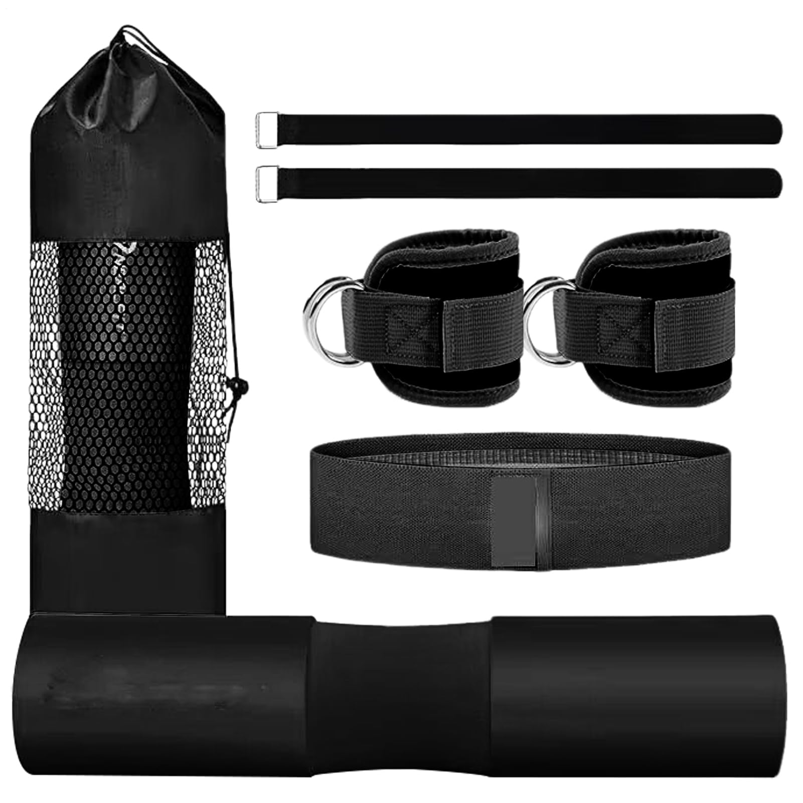 Barbell Pad Für Hüftstoß | Barbell Schulterpolster,Fitness Set Mit Widerstandsbändern Und Knöchelriemen Für Kniebeugen Curls Beintraining Zuhause Bankdrücken
