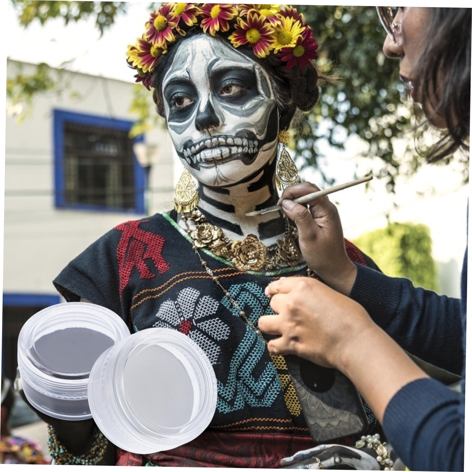 Beaupretty 8piezas Maquillaje Facial De Efectos Especiales Pintura Corporal y Cosméticos Para Cosplay y Halloween Cera Para Maquillaje Negro y Resistente Al Agua y Fácil De Limpiar