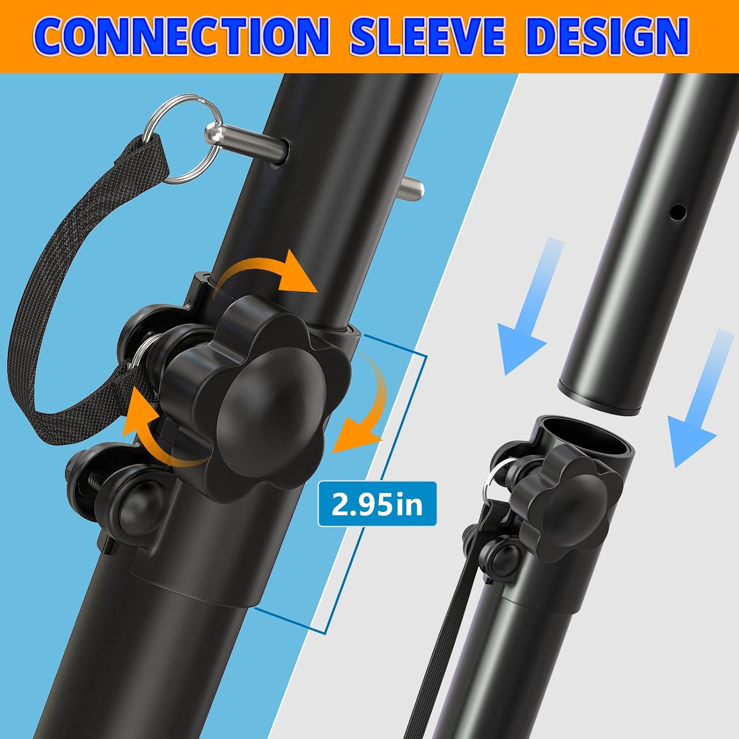 Qoope Speaker Pole Mount for Subwoofer M20 Speaker Pole Height Adjustable Subwoofer Pole Fits M20 Threaded Mount and 35mm Mount ，132 LB Load Capacity