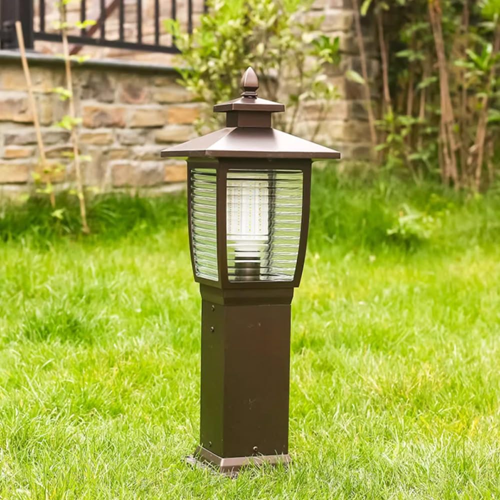 22-calowa lampa słupkowa ze szkła w paski w kolorze kawy