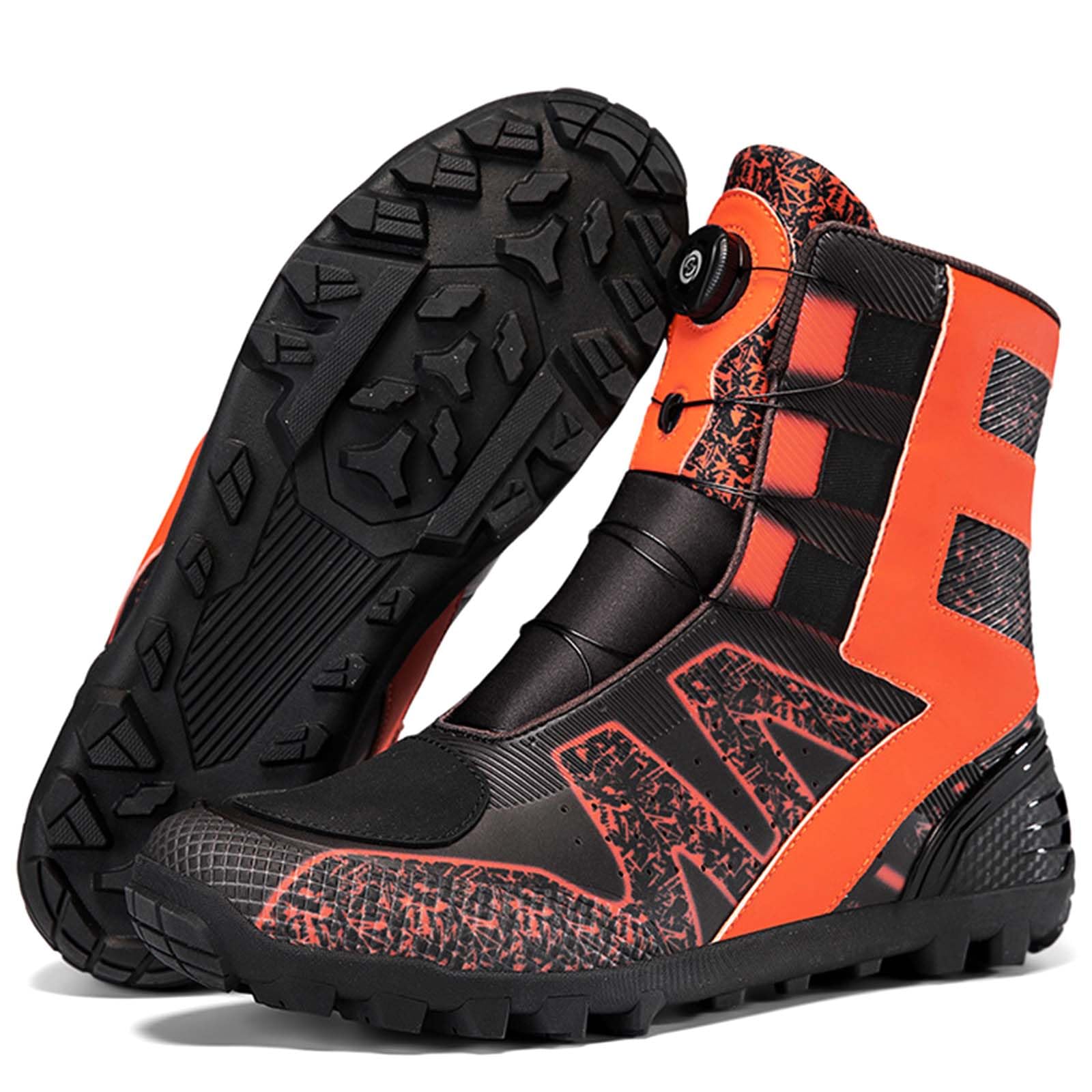 Stivali da Moto Uomo Stivali da Motociclista Protettivi in Pelle Motocross Touring Bike Street Racing Boots con Supporto per La Caviglia