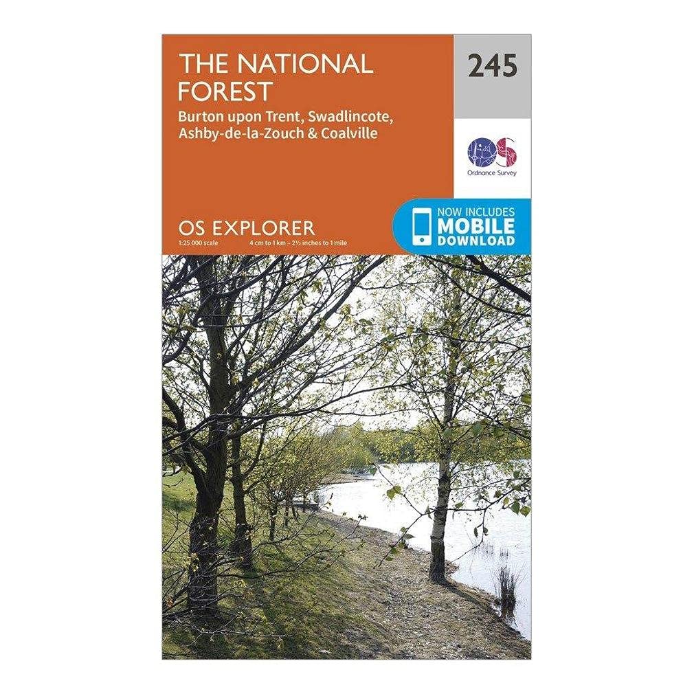 The National Forest Map | Burton upon Trent, Swadlincote, Ashby-de-la-Zouch & Coalville | Ordnance Survey | OS Explorer Map 245 | England | Walks | Hiking | Maps | Adventure