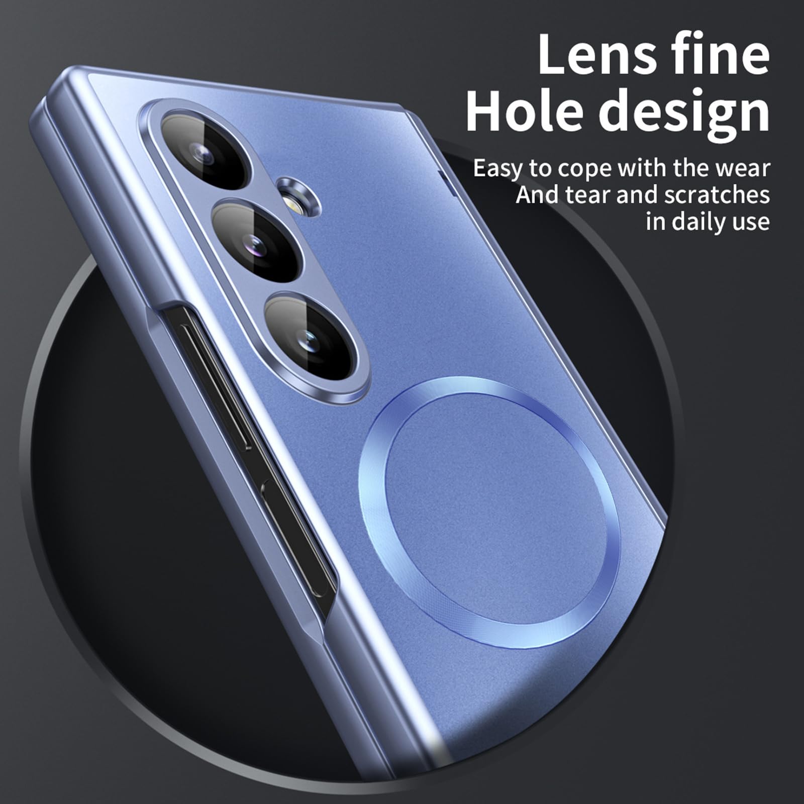 Magnetisch Hülle für Samsung Galaxy Z Fold 8 Ultra, Galvanik Gefrostet