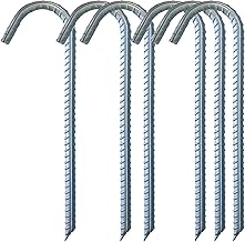 Bodenanker Erdanker Verzinkt Zeltnägel Garten Heringe Trampolin Erdnägel Gartenpfähle Pflocke Stakes Zeltheringe Landschaft Heftklammern Schaukel 6Stück 30CM