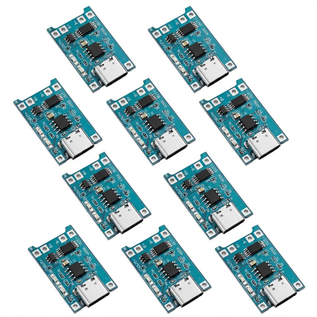 TC4056 Charger Modulo USB-C 5V 1A Caricabatterie Module Protezione Doppia per Batterie Li-ion 18650