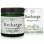 Recharge Massage Lotion for Massage Therapy & Home Use | Cream for Effortless Glide Massaging Body Lotion | Shea Butter, Coconut Oil, Eucalyptus, Peppermint Essential Oil - Brookethorne Naturals