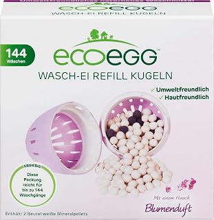 ECOEGG WASH Egg Refill with Floral Scent - Replaces Detergents - Natural Detergent for All Kinds of Laundry - 144 Washes | Denmark