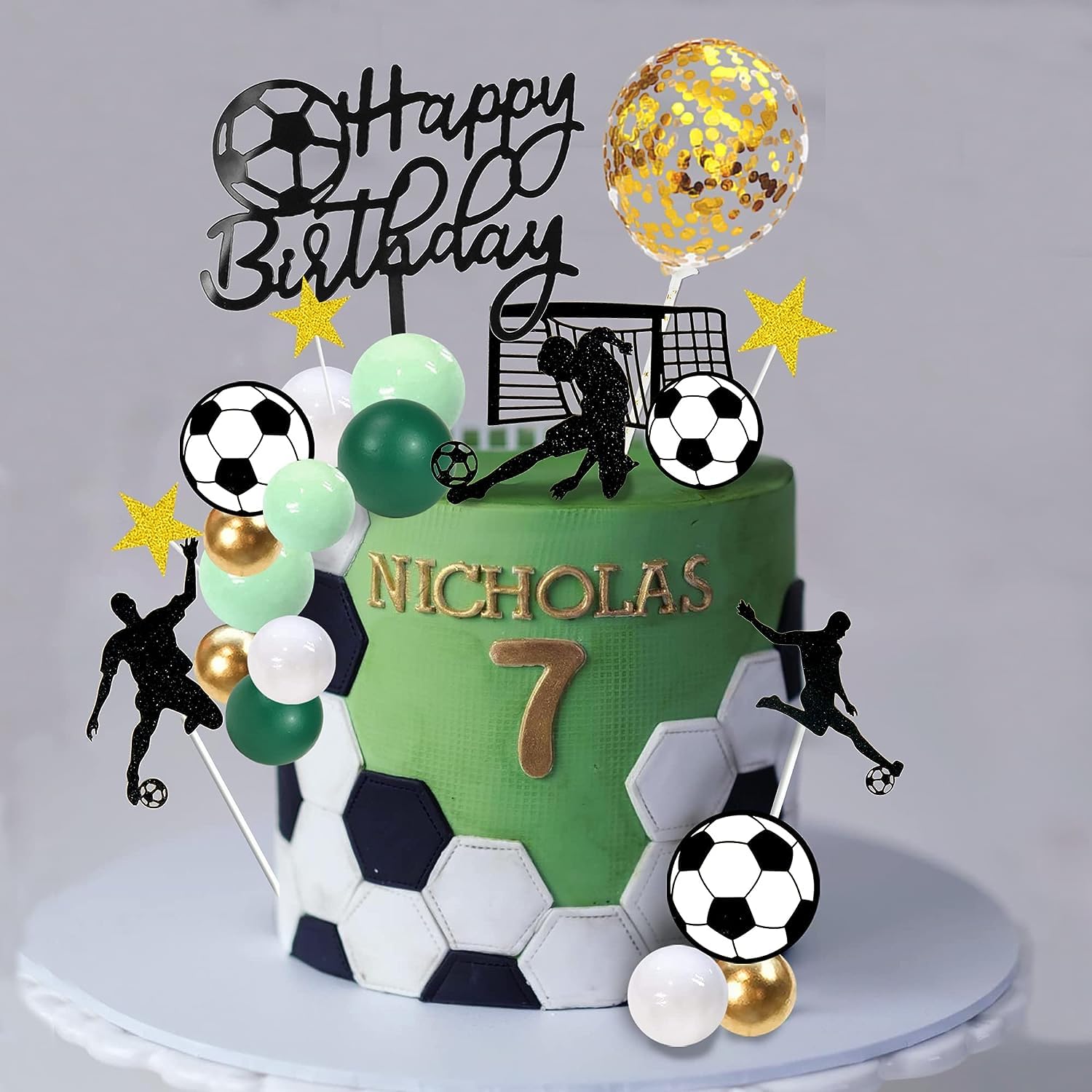 Taartdecoratie - voetbal - taarttoppers - 11 stuks - doe-het-zelf