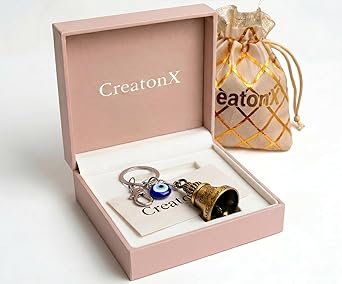 CreatonX Guardian Bell for Bike | Tibetan Key Chain with Ring | Good Luck Key Chain For Bike Positivity | TopGrade Finish | Dragon & Bird Engravings for bike | 10 CM