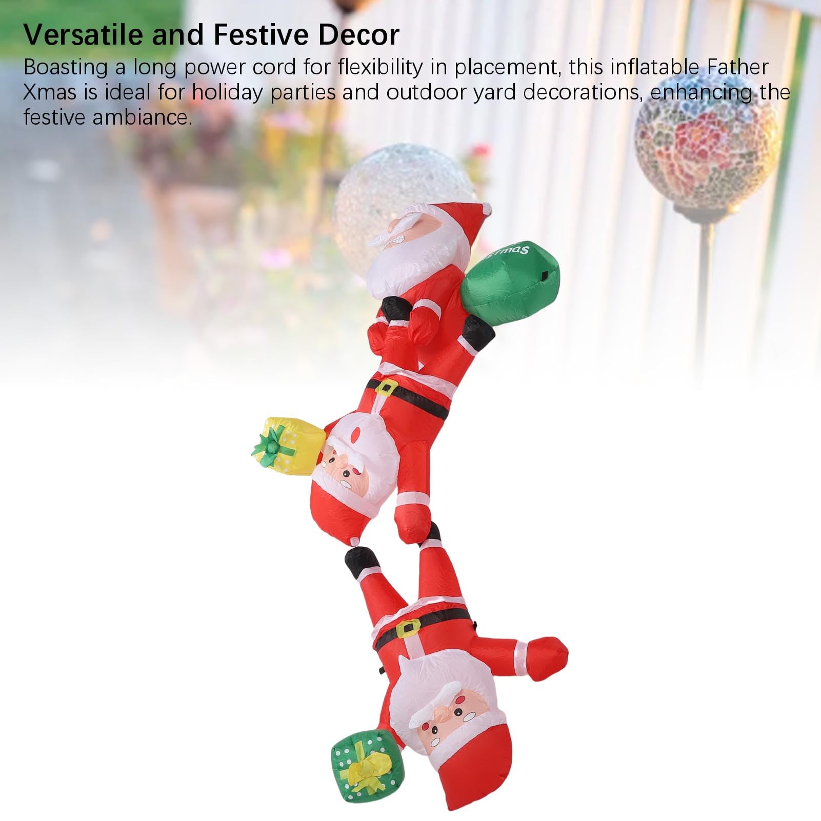 WINH Nadmuchiwany Ojciec Wspinaczkowy, Ojciec, IP44 Dowód Wodny Nadmuchiwany Xmas do Dekoracji ściany (wtyczka UE 220-240v)