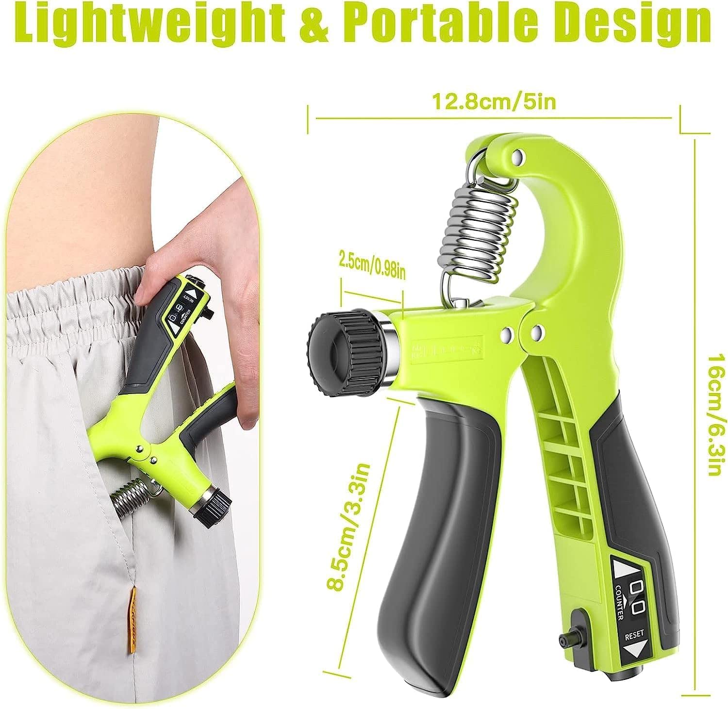 rafforzatore di presa, Pinza manuale regolabile da 5-60 kg, trainer for dita, barella for , anello for impugnatura e rinforzo for palla antistress