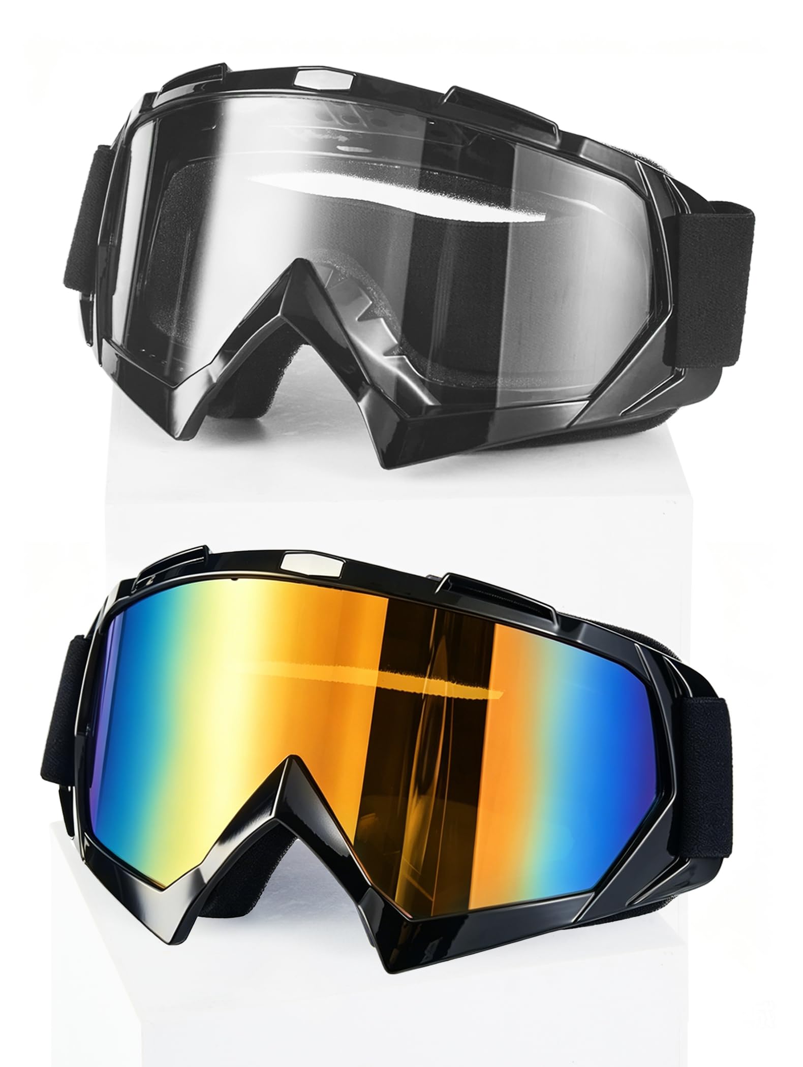 2Pcs Dirt Bike Goggles Motocross Motorcycle ATV MX Riding Goggles