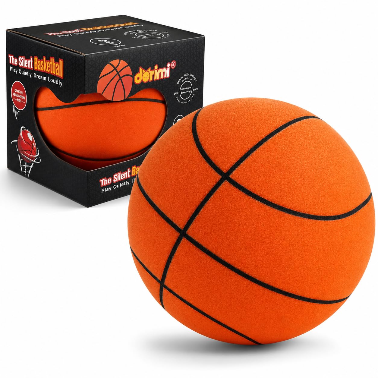 DORIMI Ballon Basket Silencieux en Mousse – Ballon de Basketball sans Bruit pour Entraînement Intérieur, Dribble Discret