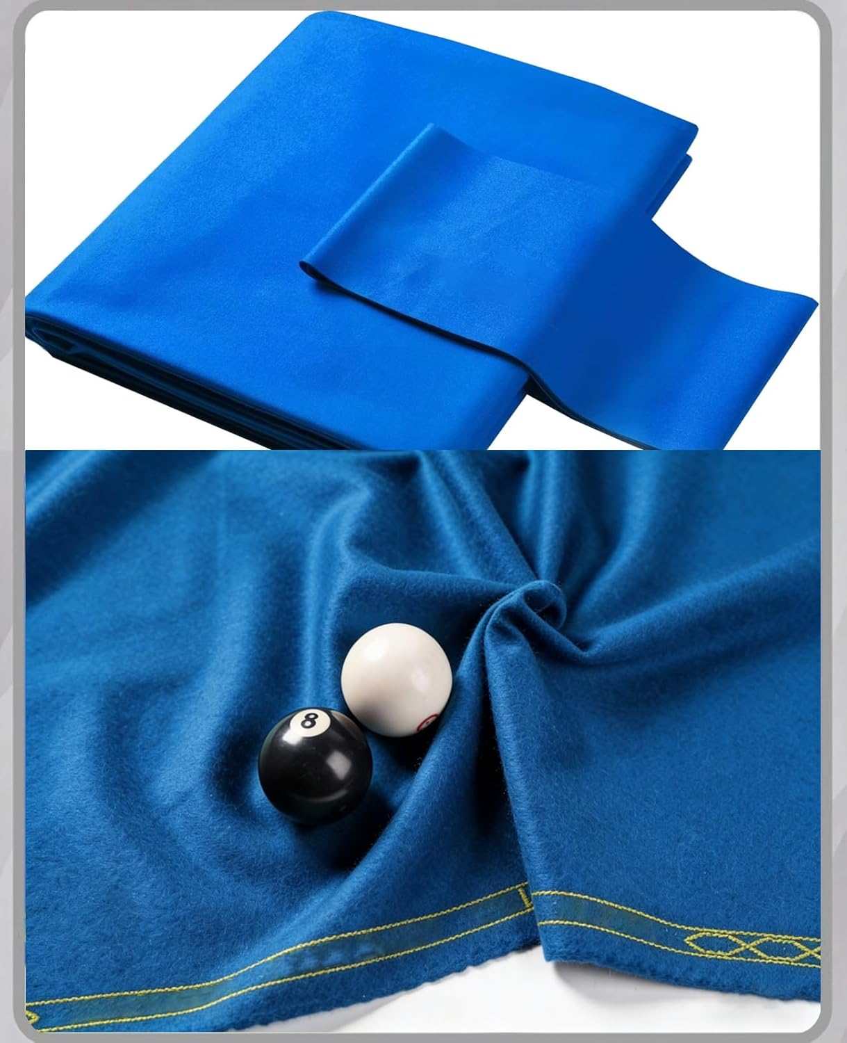 9ft Billiard Cloth Pool Table Felt with 6 Cloth Strips Pre-Cut Fast Speed Felt for Home, Bars, Sports Venues