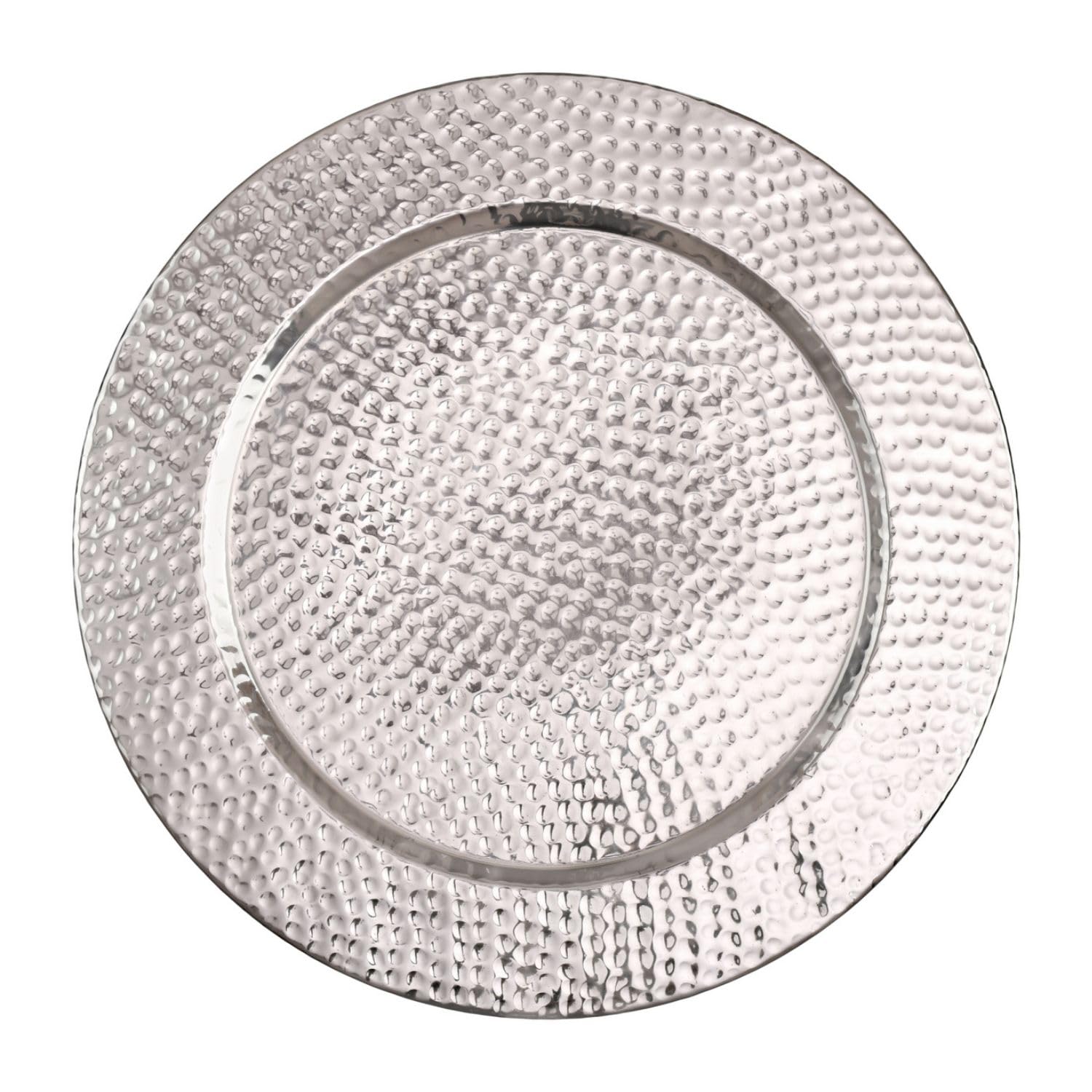 Bandeja para servir de diseño Nizza hecha a mano de aluminio en plata, 50 cm