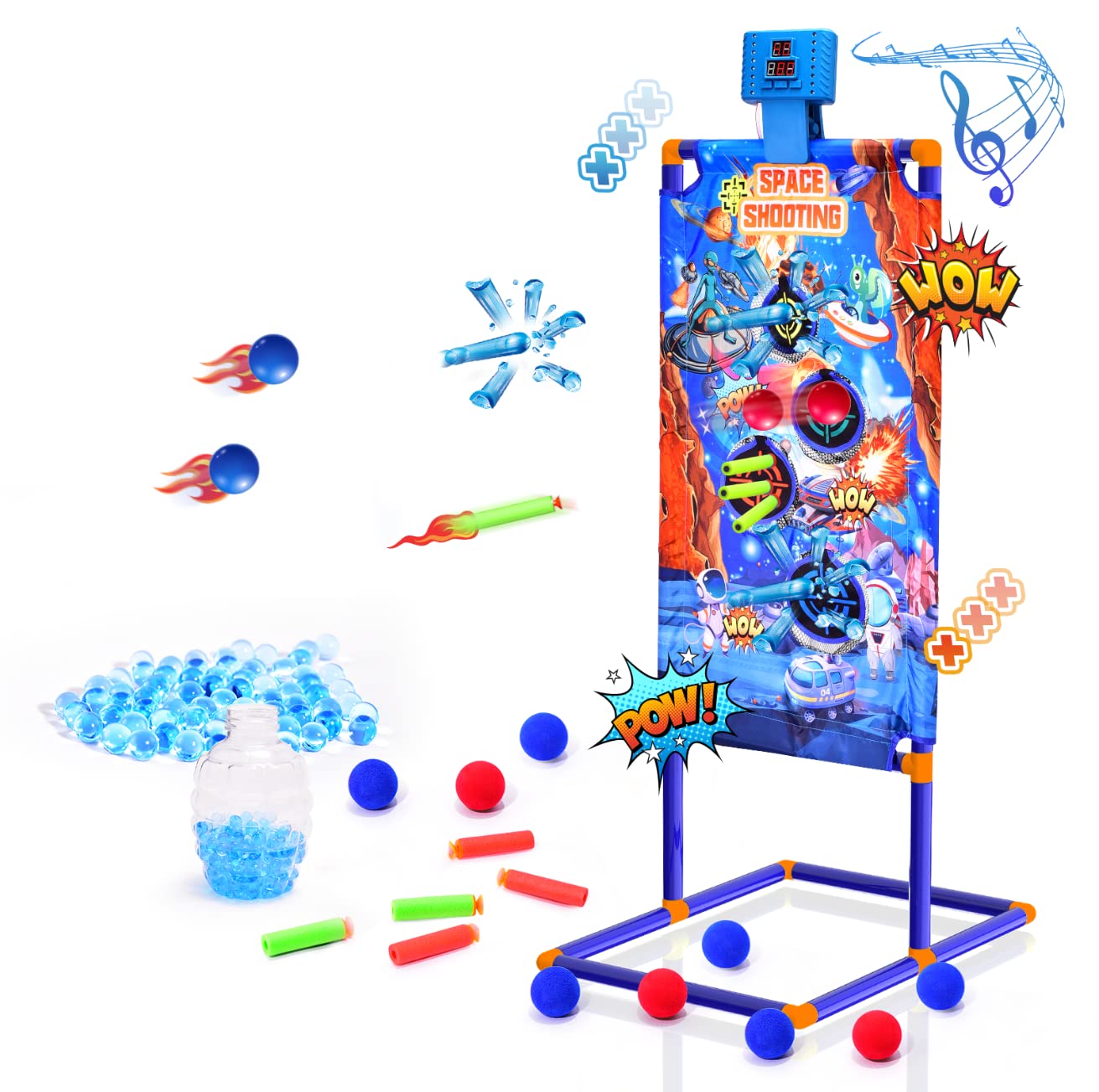 TANSAR Gel Ball Blaster Accessories Shooting Games Target Gift Ideas for Age 4 5 6 7 8 9 10+ Years Old Boys and Girls, Compatible with Nerf Guns and Splatter Ball Gun