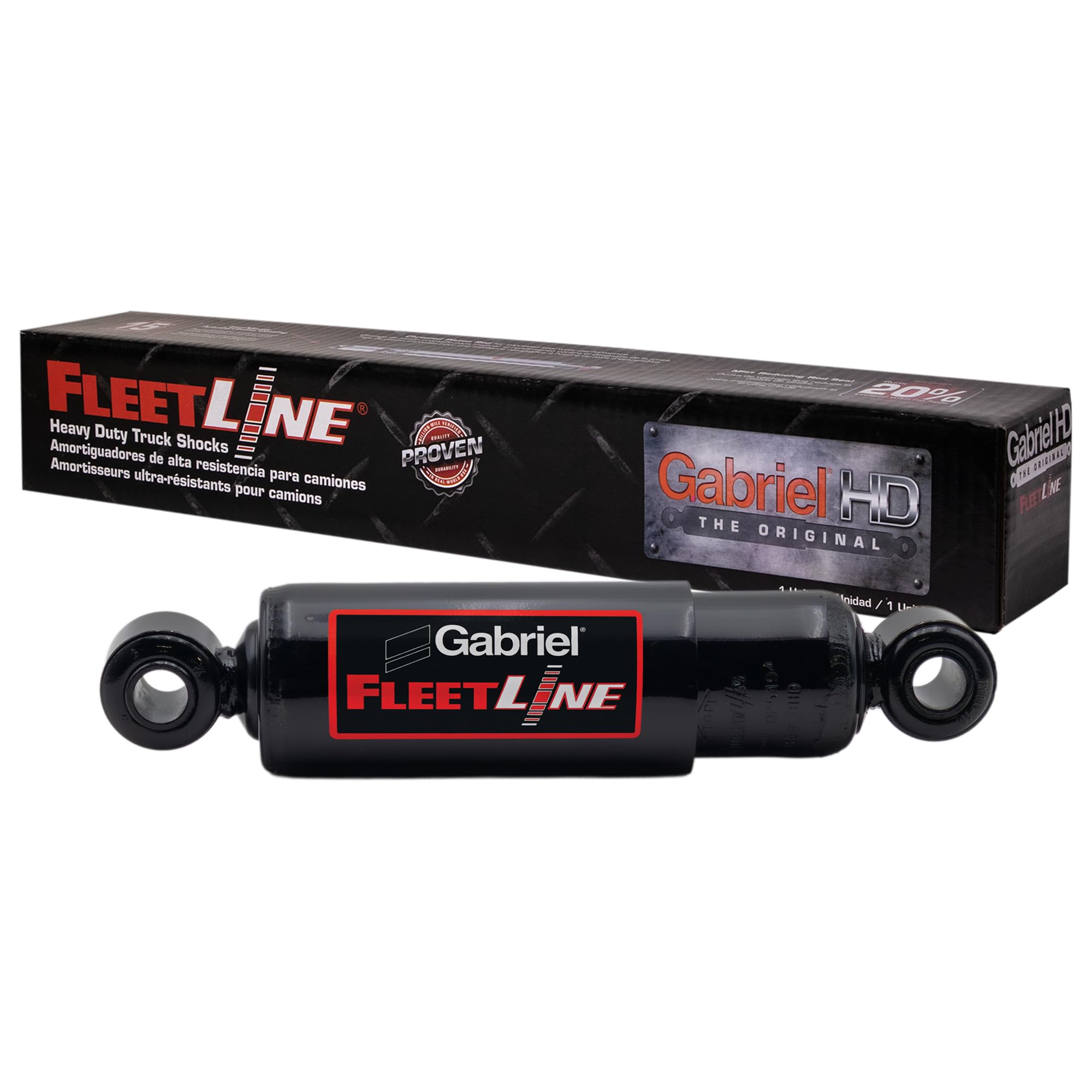 Gabriel 85938 FleetLine HD Truck Rear Shocks Fits Hendrickson UnderSlung HT250US; Ingersoll Axles; Reyco 25 ARU 30 ARTB 30 ARTU 30 ARUU; Watson &amp; Chalin; OEM# B-23743, 704672-01