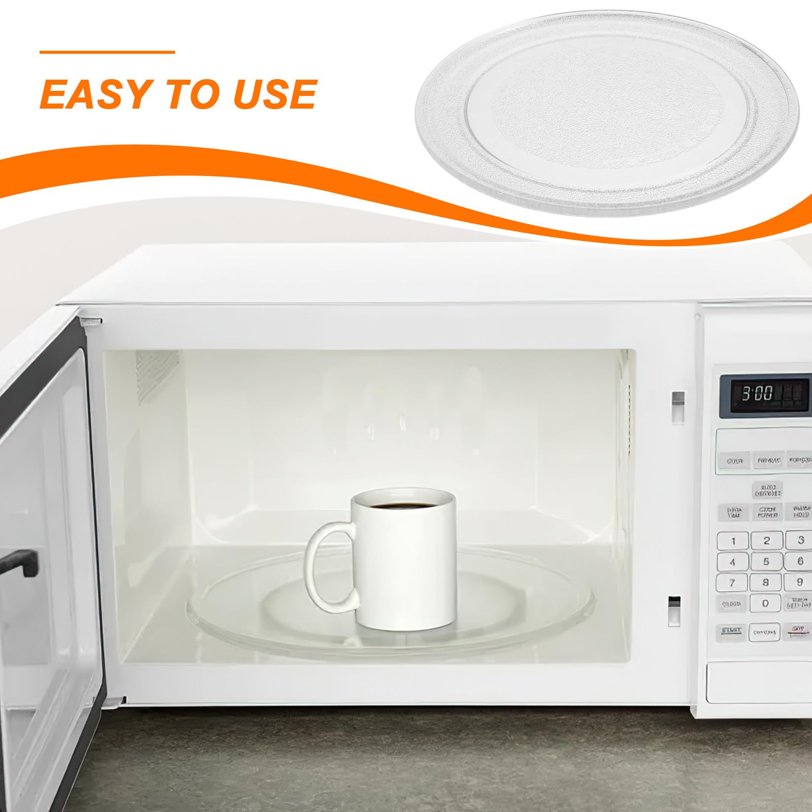 PACKOVE Plato Giratorio Accesorio de Repuesto de 24.5 Cm para Microondas de Resistente al Calor y Fácil de Limpiar Compatible para Horno Microondas