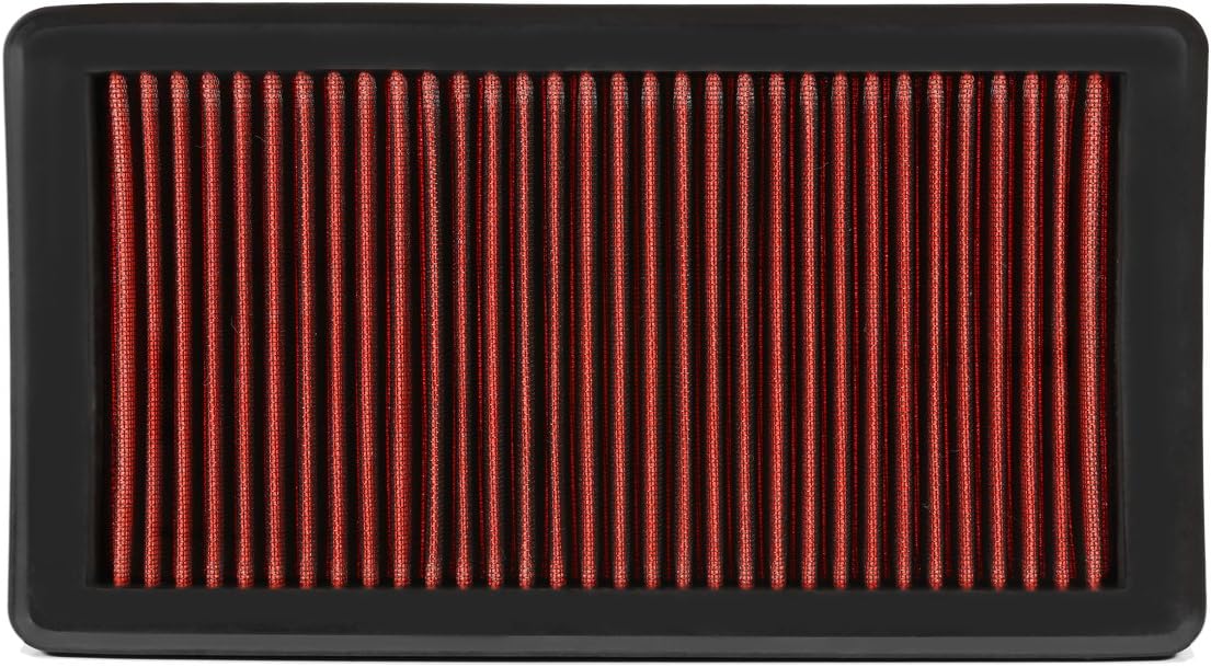 Auto Dynasty High Flow Engine Air Panel Filter Drop-in Reusable & Washable Compatible with 2000-2008 Mazda 6 / MPV (Red)